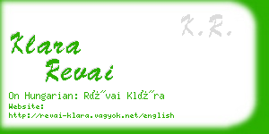 klara revai business card